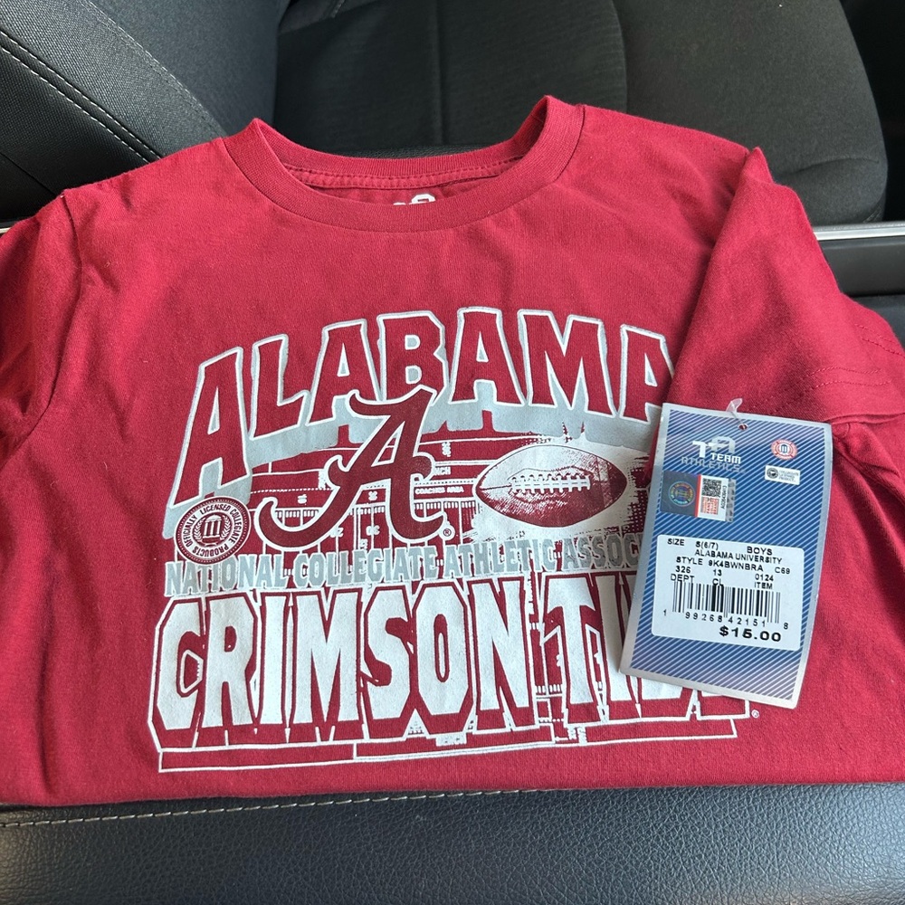 Alabama Crimson Tide officially licensed kids 6/7 shirt NWT